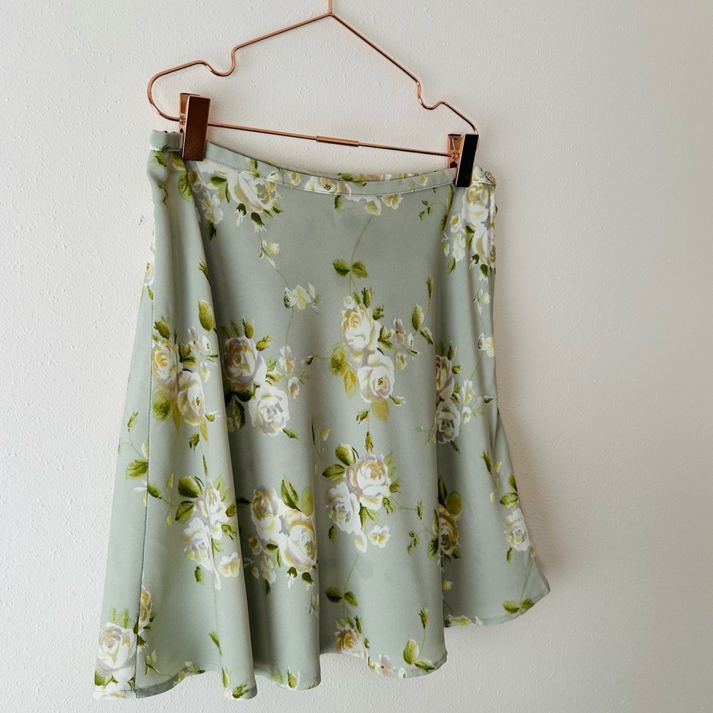 Vintage Jonathan Martin skirt mini floral tea garden roses pastel boho - Picture 5 of 7